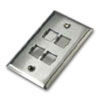 Flush-Mounted US Standard Stainless Steel Faceplate - 4 Port