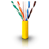 Category 6e Solid Yellow Cable 600 MHz 1000'