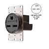 Insulgrip Straight Blade 30 Amp 250 Volt Single Flush Heavy Duty Receptacle, Black