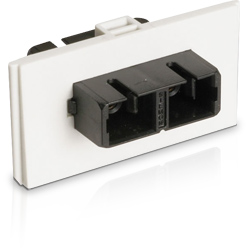 Bezel with Duplex Multimode/Singlemode SC Adapter, White