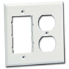 Double Gang 106 Duplex Electrical and 2 Communication Insert Faceplate