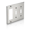 3-Gang 2-Toggle 1-Decora/GFCI Device, 302 S/S Combination Wallplate