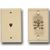 Flush Smooth Phone Wall Jack - 6 Position