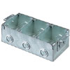 3-Gang Rectangular Stamped Steel Flush Floor Box for Wooden Floors