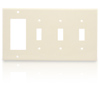 4-Gang 3-Toggle 1-Decora/GFCI Device Combination Wallplate