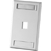 TechChoice 1 Port Single Gang Plastic Faceplate, Fog White