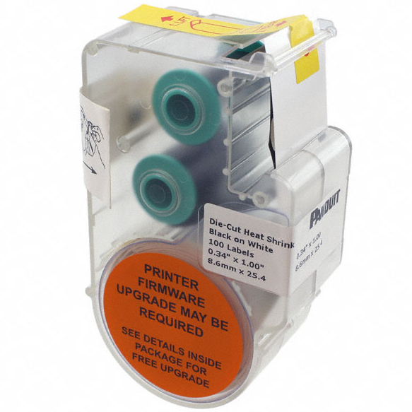 Panther, P1 Continuous Heat Shrink Label Cassettes for Hand-Held Thermal Transfer Printers, 18-12 AWG, White