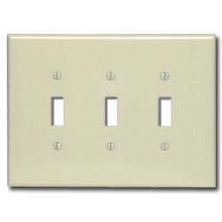 Leviton 88111 3-Gang Toggle Device Switch Wallplate Oversized Thermoset Mount White