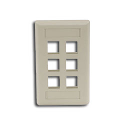Hubbell IFP Single Gang Wall Plate - 6 Ports