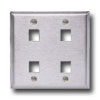 4 Port Double Gang Stainless Steel Faceplate