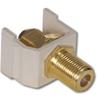 Snap Fit Connector, F-Type Coupler Gold Bulkhead F/F