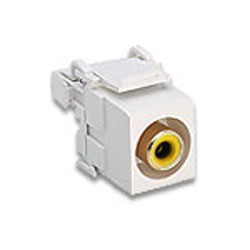 Leviton RCA 110-Type QuickPort Video Connector with Yellow Barrel