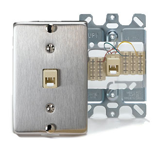 Leviton Stainless Steel Wall Phone Jack