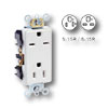 Back and Side Wired, Self-Grounding 125V/250V Dual Voltage NEMA 5-15R & 6-15R