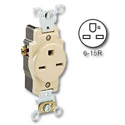 Leviton Side Wired 15A/250v Single Receptacle