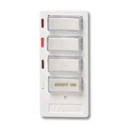 Leviton Three-Address On/Off, Group Dim/Bright Face (Red Line)