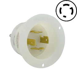 Leviton 30 AMP, 480V, 3-pole, 4 wire, Locking Flanged Inlet with Grounding