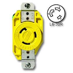 Leviton 30 Amp 250V Single Locking Flush Receptacle