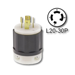 Leviton 30 Amp 3 Phase Locking Plug - Industrial Grade 347/600 Volt (Non-Ground)