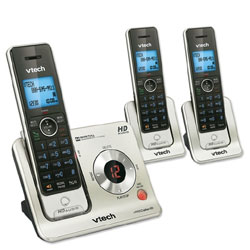 Vtech Expandable DECT 6.0 Cordless Answering System with Voice Announce Caller ID and 3 Handsets