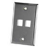 2 Port Single Gang Stainless Steel Faceplate