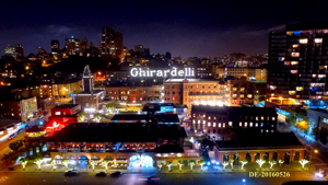 DroneEddie Gallery Historic Landmark Ghirardelli Light Bulb Sign in San Francisco