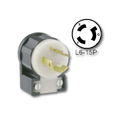 Leviton 15Amp 250 Volt, NEMA L6-15P Locking Angle Plug