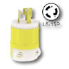 15 Amp 125V Yellow Locking Plug - Industrial Grade (Grounding)