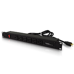 Rack Mount Plug-In Outlet Center with Six 15 Amp Front Outlets