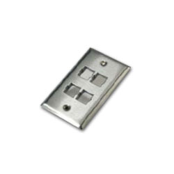 Commscope Flush-Mounted US Standard Stainless Steel Faceplate - 4 Port