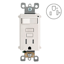 Leviton SmartLock Pro Combination GFCI 15 Amp, 125 Volt, Tamper Resistant Receptacle with Switch
