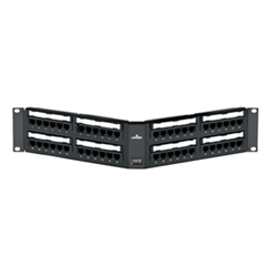 Leviton GigaMax 5e Angled Patch Panel, 48-Port