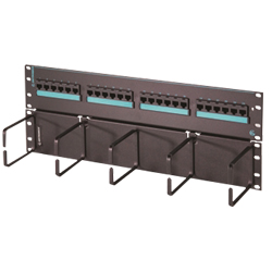 Legrand - Ortronics Cat6 Hinged 24-port Panel with Lower Cable Management Panel, Six-port Modules, Standard Density