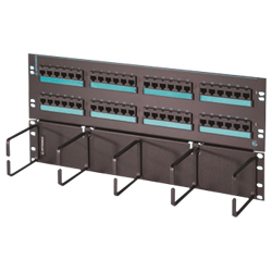 Legrand - Ortronics Cat6 Hinged 48-port Panel with Lower Cable Management Panel, Six-port Modules, Standard Density