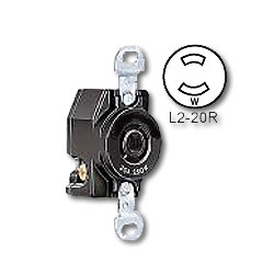 Leviton 20 Amp Flush Mtg Locking Receptacle (Non-Grounding)