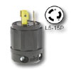 15 Amp 125V Black Locking Plug - Industrial Grade (Grounding)
