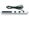 Essex 8 Outlet Power Strip (Flat Silver Finish)