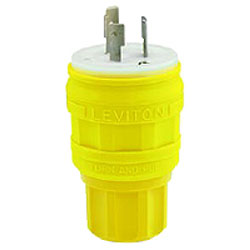 Leviton Wetguard Locking Plug in High-Visibility Yellow