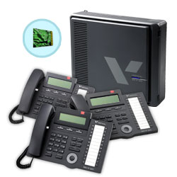 Vertical 3 x 8 Basic KSU with In-Skin Voicemail and (3) 24-Button Digital Phone Bundle