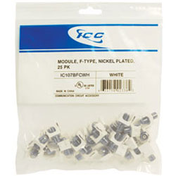 ICC F-Type Nickel Plated White Module (Package of 25)