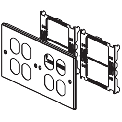 Legrand - Wiremold 6000/4000 Series Four-Gang Overlapping Cover Four Duplex Openings