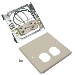 Legrand - Wiremold 4000 Series Two-Gang Cover One Duplex Receptacle Installed
