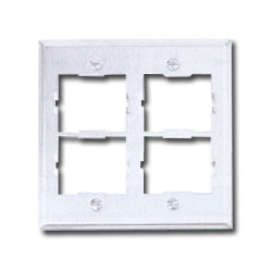Siemon Double Gang Stainless Steel CT Faceplate for Four Couplers