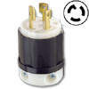 30 Amp Black and White Locking Plug - Industrial Grade 125/250 Volt (Non-Grounding)