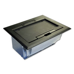 Hubbell 4-Gang Deep Raised Access Floor Box and Plastic Cover Assembly