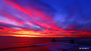 DroneEddie Gallery Huntington Beach Pier Colors of a January Sunset