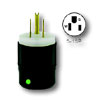 Lighted Black Nylon Plug 15Amp 125V 2-Pole, 3-Wire Grounding