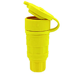 Leviton Wetguard Locking Connector in High-Visibility Yellow