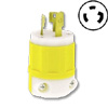 30 AMP, 125V, Yellow Nylon Locking Plug