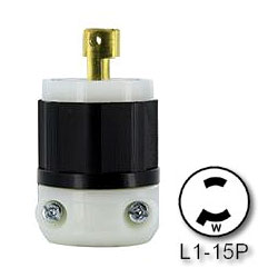 Leviton 15 Amp, 125 V 2P, 2W Locking Plug - Industrial Grade